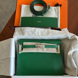 Brand new hermes Kelly danse evercolor cactus inside blue